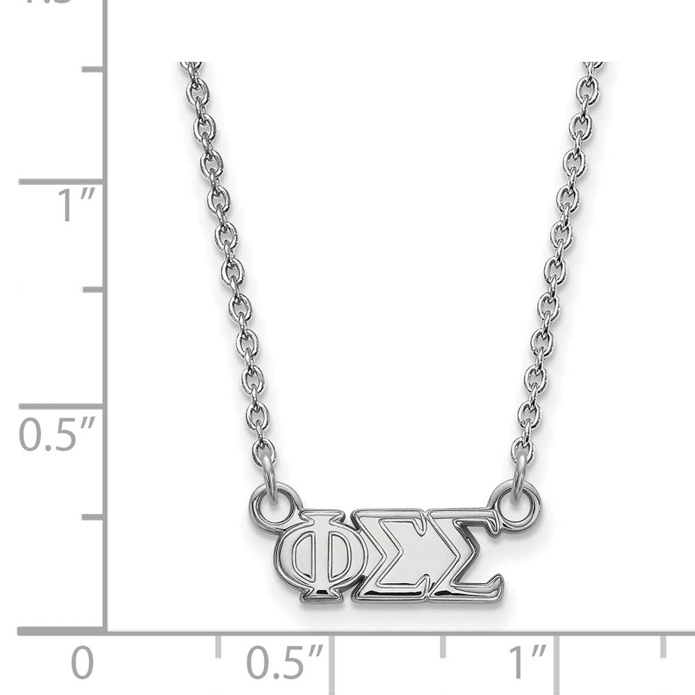 Alternate view of the Sterling Silver Phi Sigma Sigma XS (Tiny) Greek Letters Necklace by The Black Bow Jewelry Co.