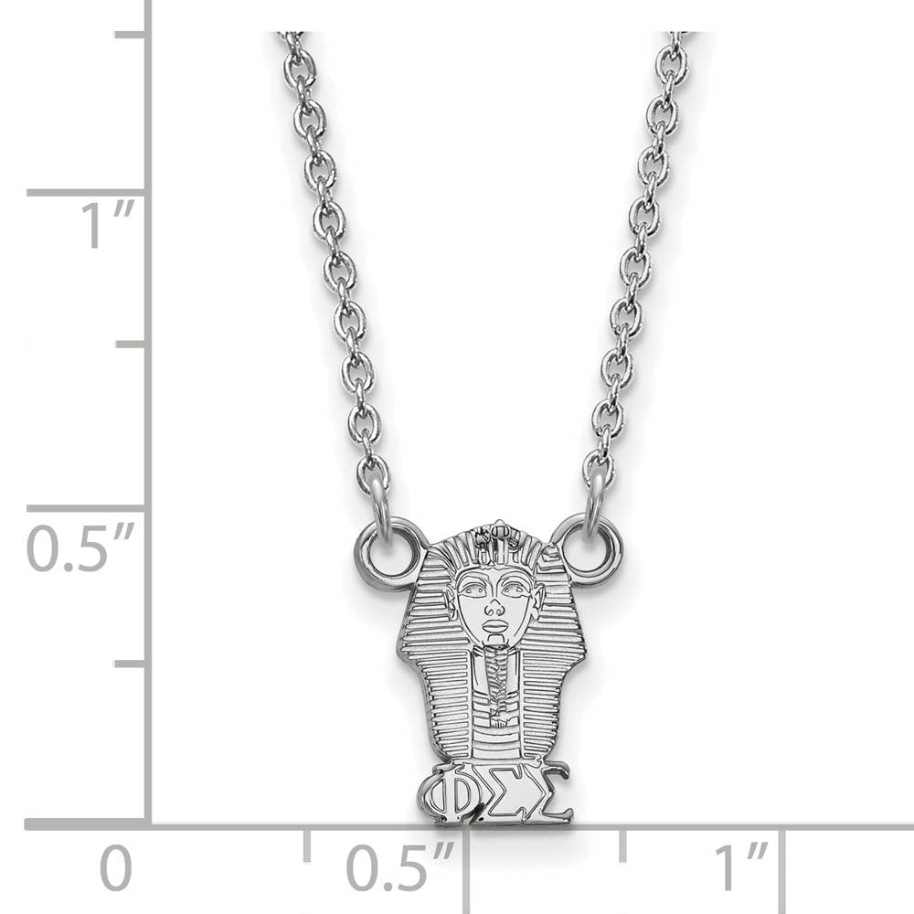 Alternate view of the Sterling Silver Phi Sigma Sigma XS (Tiny) Necklace by The Black Bow Jewelry Co.