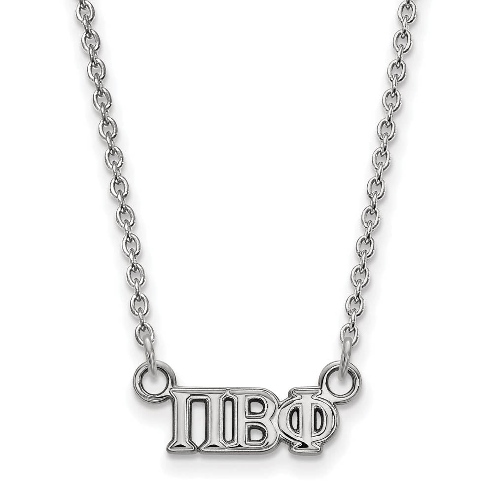 Sterling Silver Pi Beta Phi XS (Tiny) Greek Letters Necklace, Item N15173 by The Black Bow Jewelry Co.