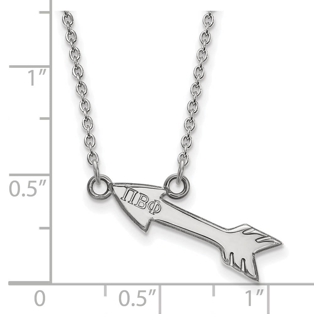 Alternate view of the Sterling Silver Pi Beta Phi XS (Tiny) Necklace by The Black Bow Jewelry Co.