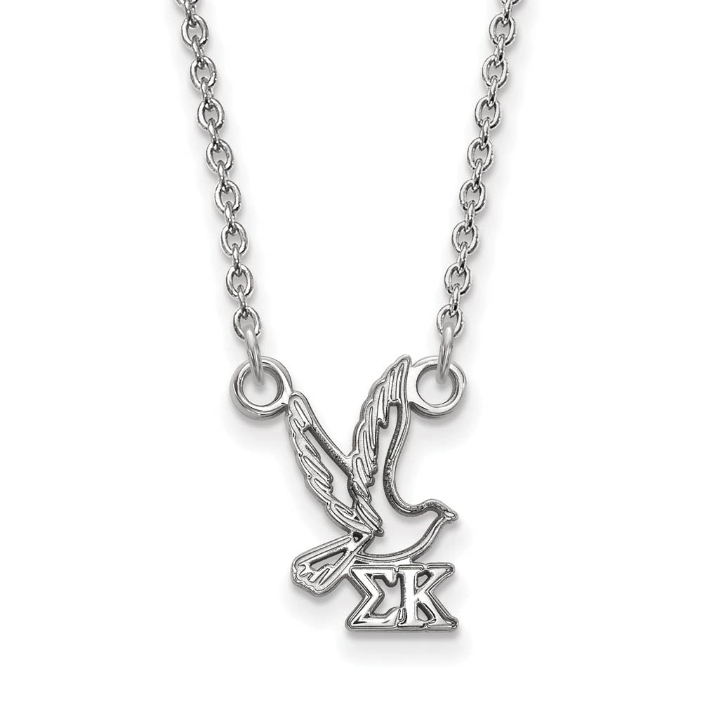Sterling Silver Sigma Kappa XS (Tiny) Necklace, Item N15181 by The Black Bow Jewelry Co.