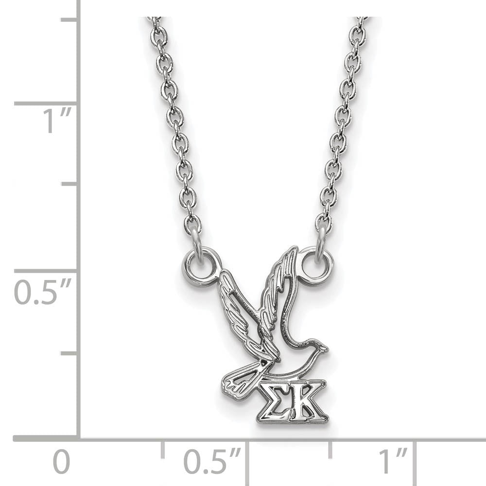 Alternate view of the Sterling Silver Sigma Kappa XS (Tiny) Necklace by The Black Bow Jewelry Co.