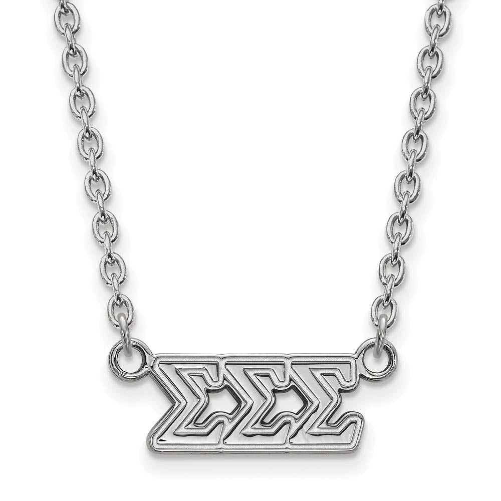 Sterling Silver Sigma Sigma Sigma Medium Necklace, Item N15183 by The Black Bow Jewelry Co.