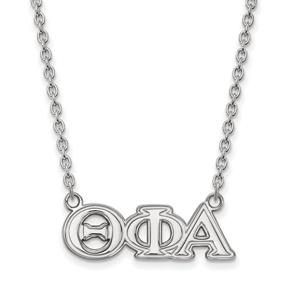 Sterling Silver Theta Phi Alpha Medium Necklace, Item N15186 by The Black Bow Jewelry Co.