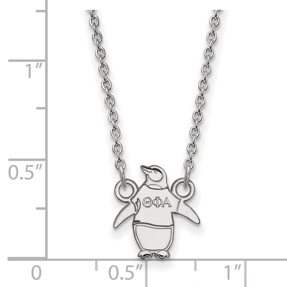 Alternate view of the Sterling Silver Theta Phi Alpha XS (Tiny) Necklace by The Black Bow Jewelry Co.
