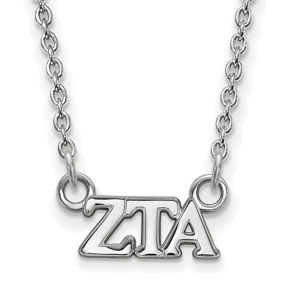 Sterling Silver Zeta Tau Alpha XS (Tiny) Greek Letters Necklace, Item N15188 by The Black Bow Jewelry Co.