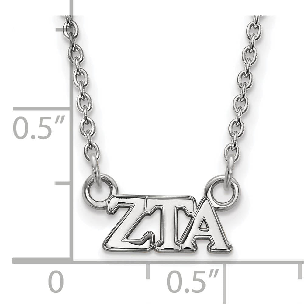 Alternate view of the Sterling Silver Zeta Tau Alpha XS (Tiny) Greek Letters Necklace by The Black Bow Jewelry Co.