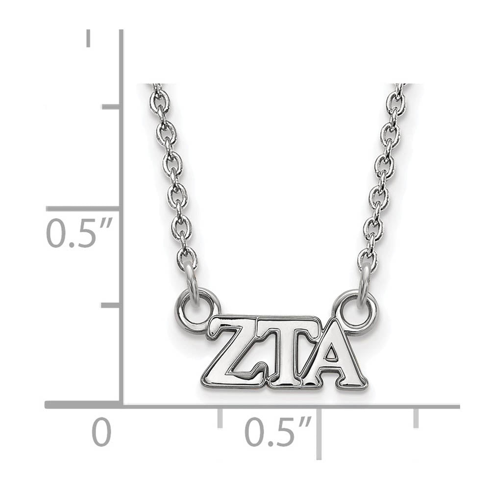 Alternate view of the Sterling Silver Zeta Tau Alpha XS (Tiny) Greek Letters Necklace by The Black Bow Jewelry Co.