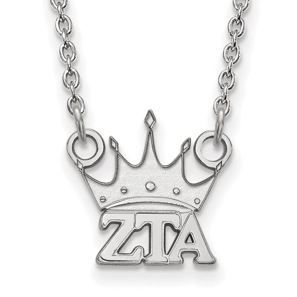 Sterling Silver Zeta Tau Alpha XS (Tiny) Necklace, Item N15190 by The Black Bow Jewelry Co.