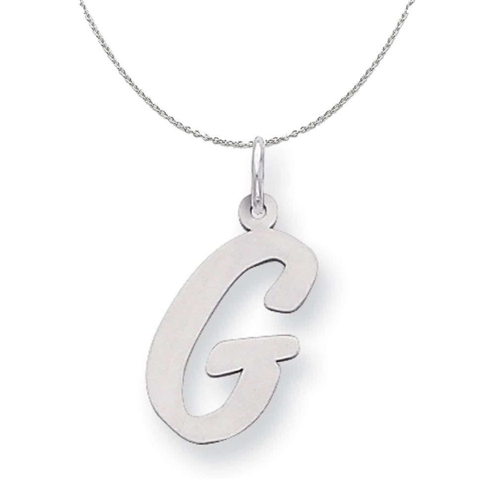 Silver Madison Collection LG Classic Script Initial G Necklace