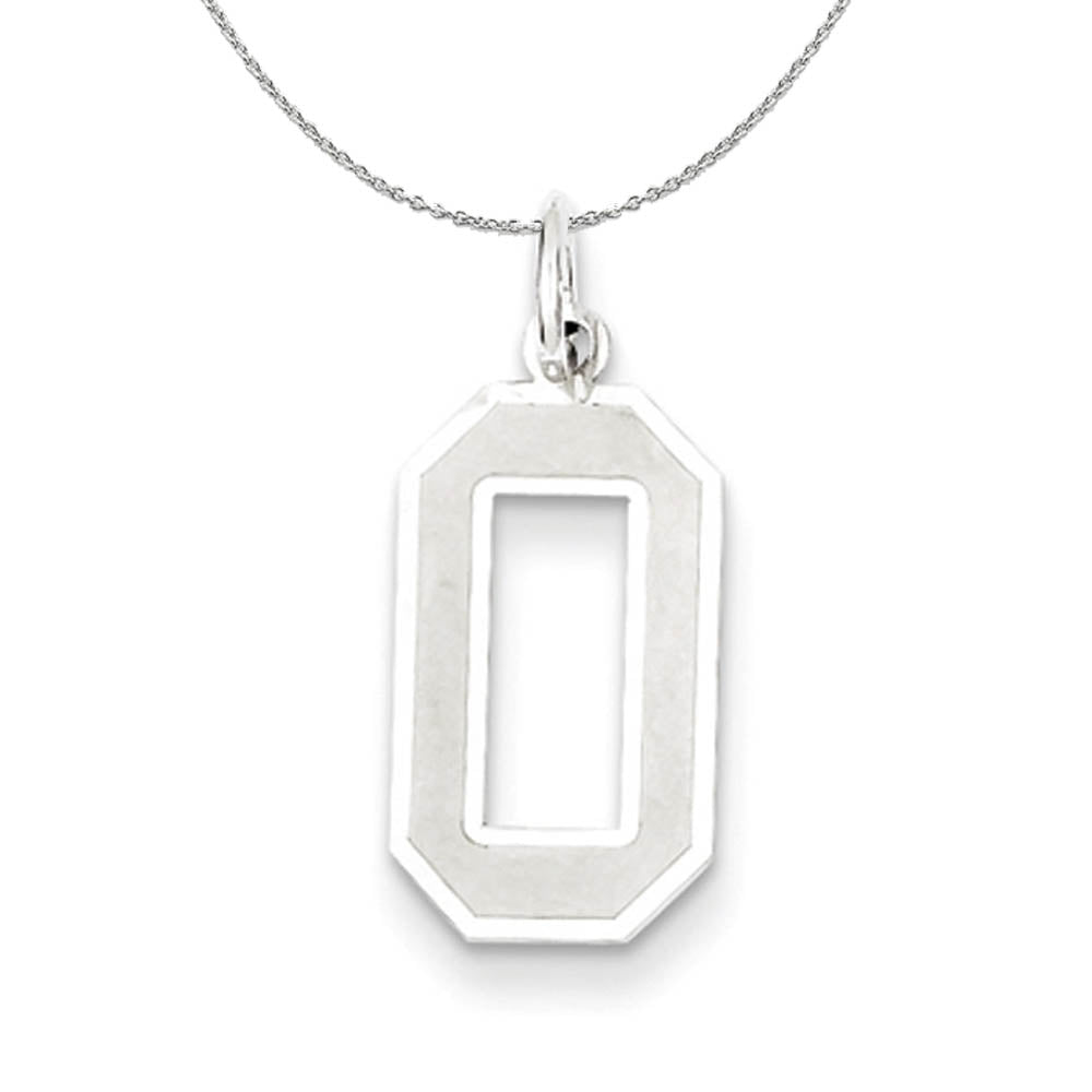 Sterling Silver, Jersey Collection, Medium Number 0 Necklace, Item N15470 by The Black Bow Jewelry Co.