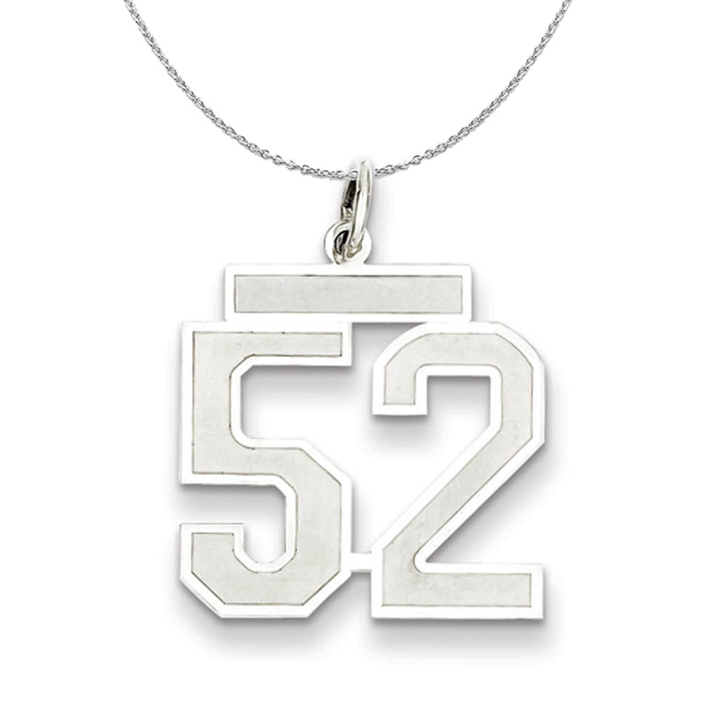 Sterling Silver, Jersey Collection, Medium Number 52 Necklace, Item N15523 by The Black Bow Jewelry Co.