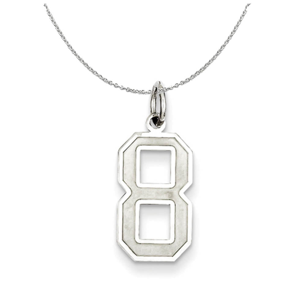 Sterling Silver, Jersey Collection, Medium Number 8 Necklace, Item N15553 by The Black Bow Jewelry Co.