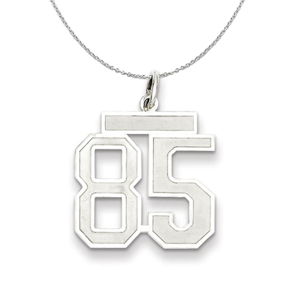 Sterling Silver, Jersey Collection, Medium Number 85 Necklace, Item N15559 by The Black Bow Jewelry Co.