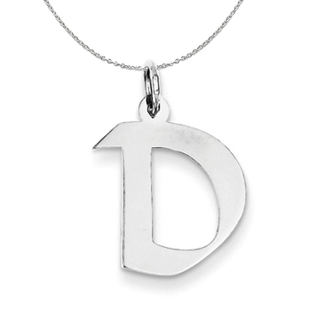 Silver Karlie Collection Artisan Block Initial Charm Letter D Necklace, Item N15675 by The Black Bow Jewelry Co.