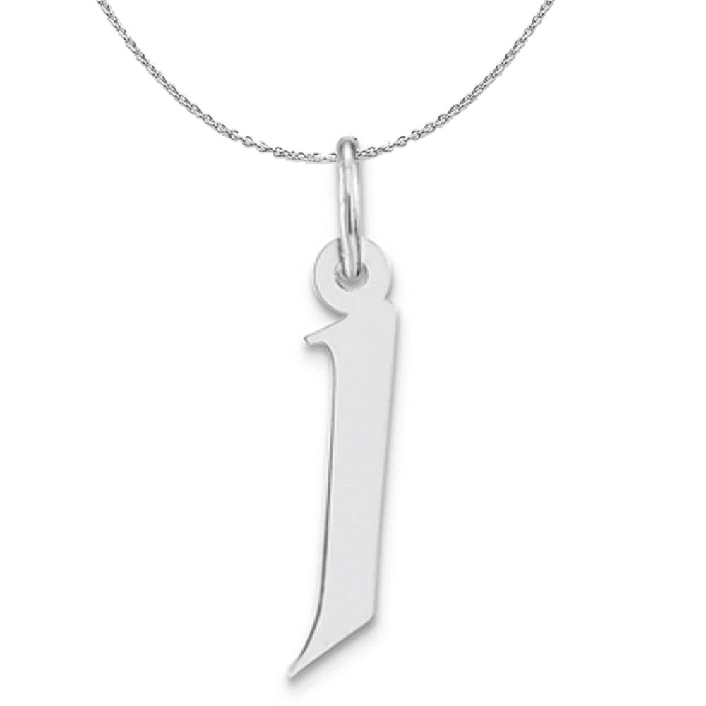 Silver Karlie Collection Artisan Block Initial Charm Letter J Necklace, Item N15681 by The Black Bow Jewelry Co.