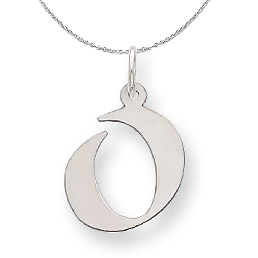 Silver Karlie Collection Artisan Block Initial Charm Letter O Necklace, Item N15686 by The Black Bow Jewelry Co.