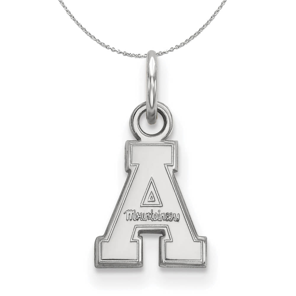 Sterling Silver Appalachian State XS (Tiny) Pendant Necklace, Item N16446 by The Black Bow Jewelry Co.