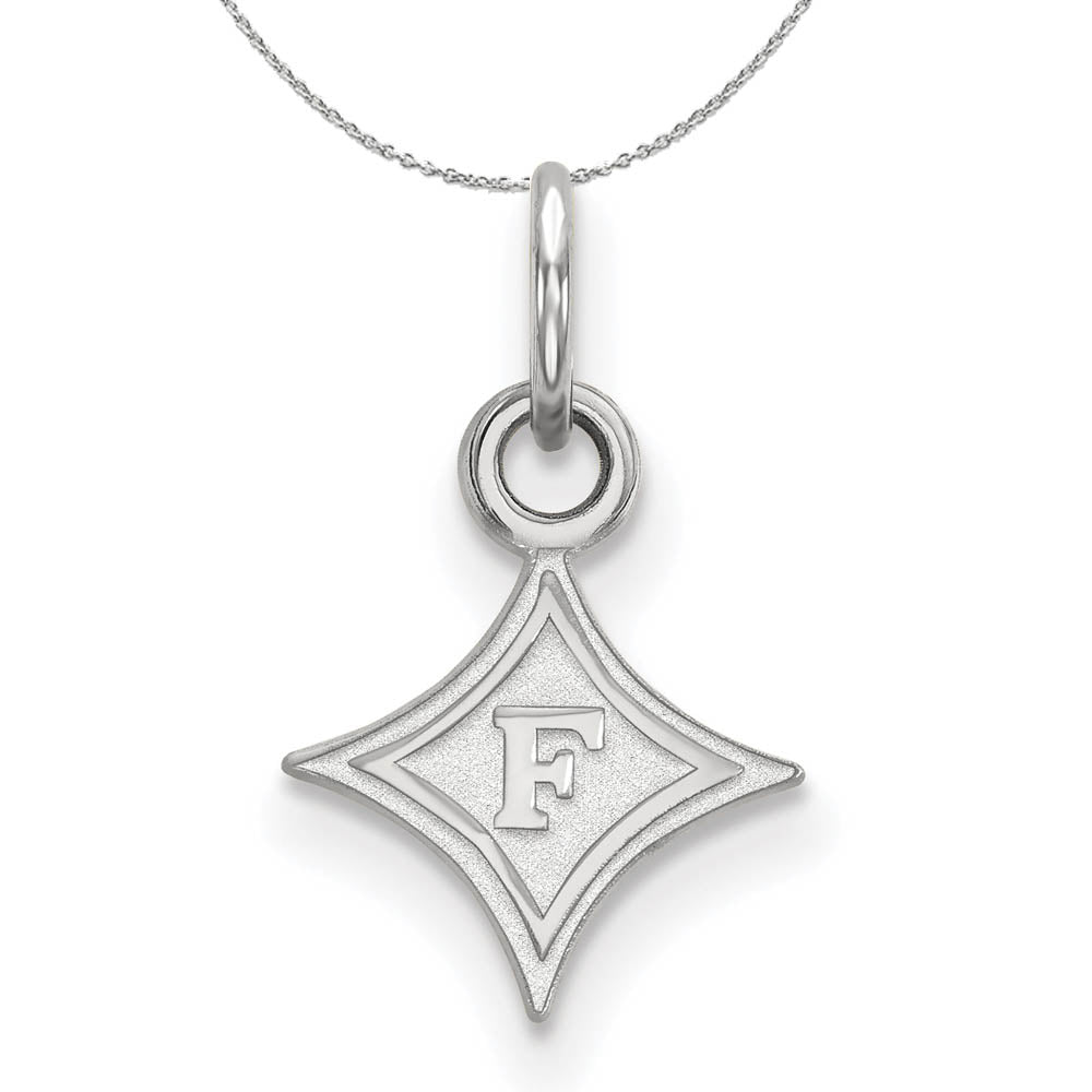 Sterling Silver Furman U XS (Tiny) 'F' Pendant Necklace, Item N16452 by The Black Bow Jewelry Co.