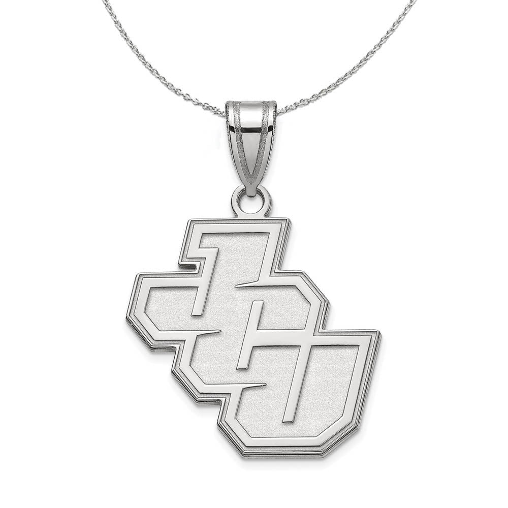 Sterling Silver John Carroll U Small Pendant Necklace, Item N16454 by The Black Bow Jewelry Co.