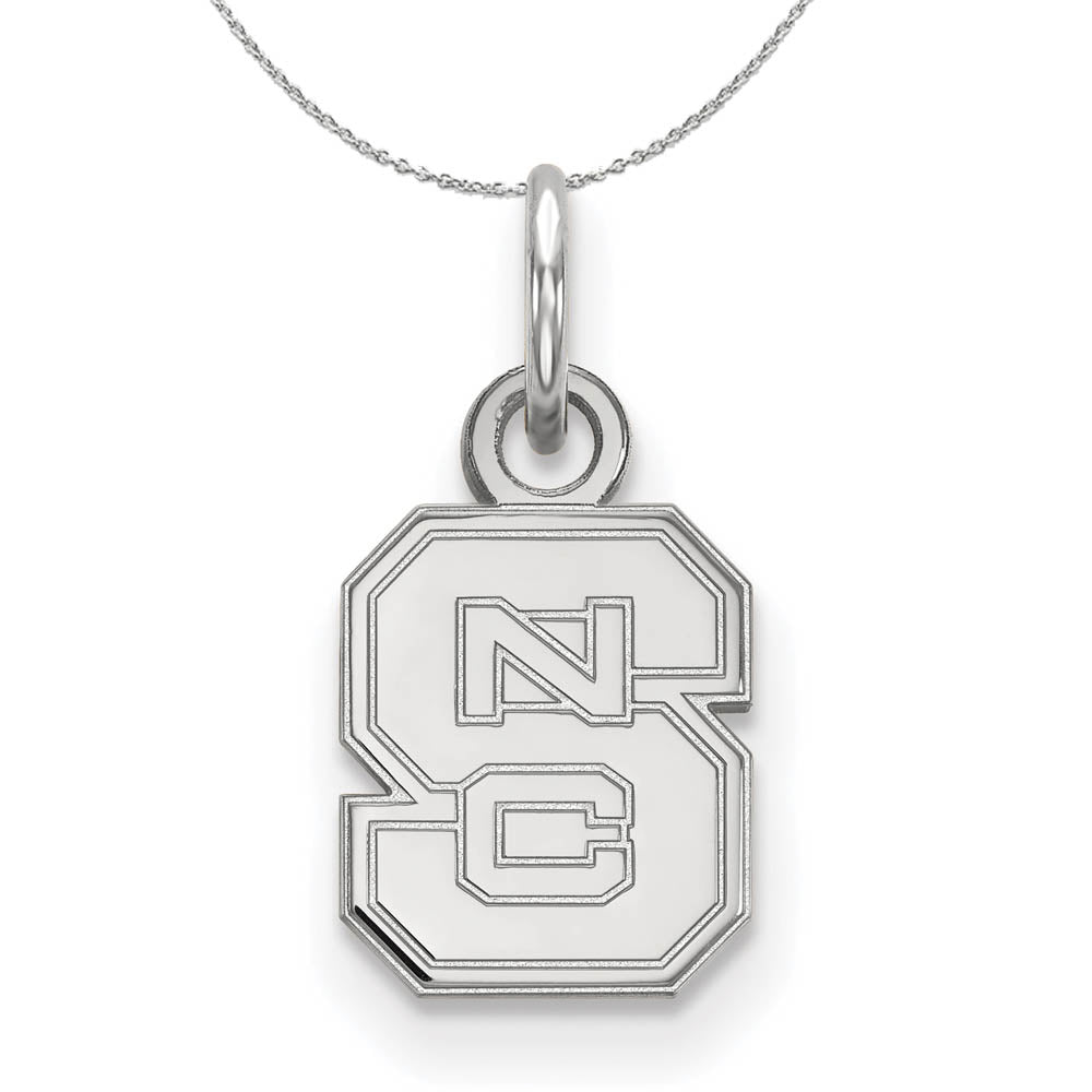 Sterling Silver North Carolina XS (Tiny) 'NCS' Pendant Necklace, Item N16463 by The Black Bow Jewelry Co.