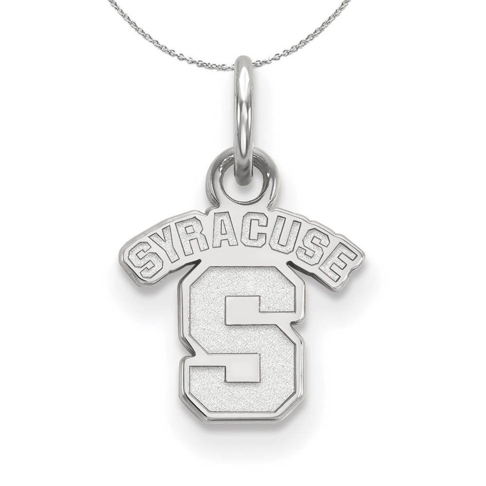 Sterling Silver Syracuse U. XS (Tiny) 'S' Pendant Necklace, Item N16474 by The Black Bow Jewelry Co.