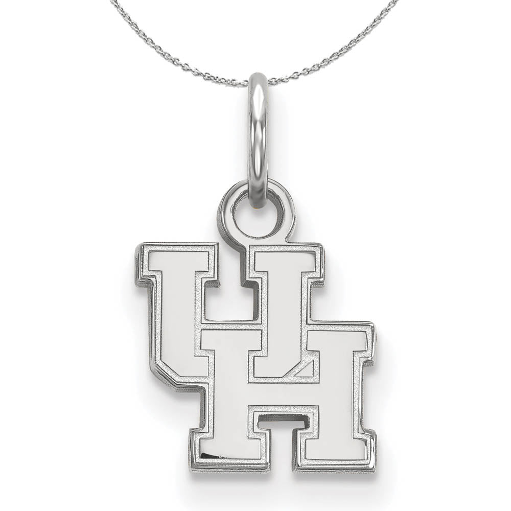 Sterling Silver U. of Houston XS (Tiny) 'UH' Pendant Necklace, Item N16480 by The Black Bow Jewelry Co.