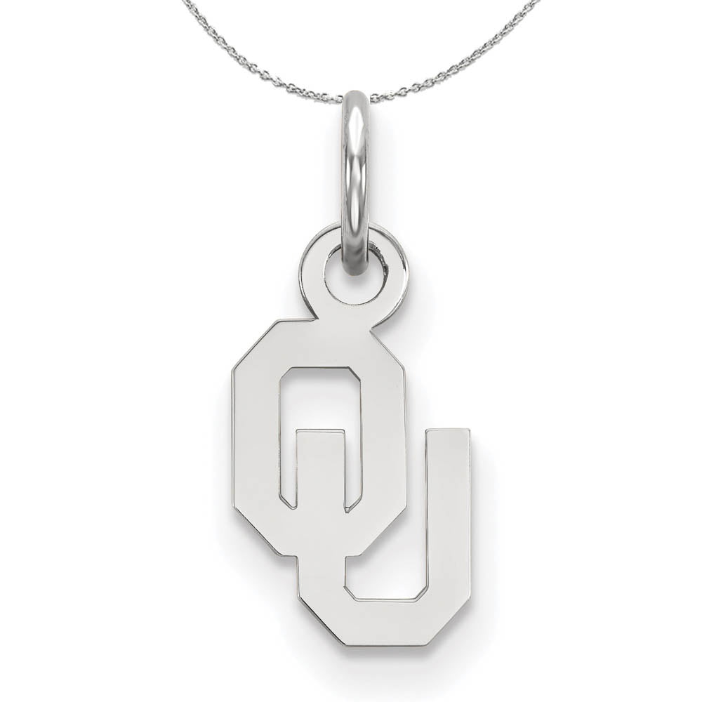 Sterling Silver U. of Oklahoma XS (Tiny) Necklace, Item N16484 by The Black Bow Jewelry Co.