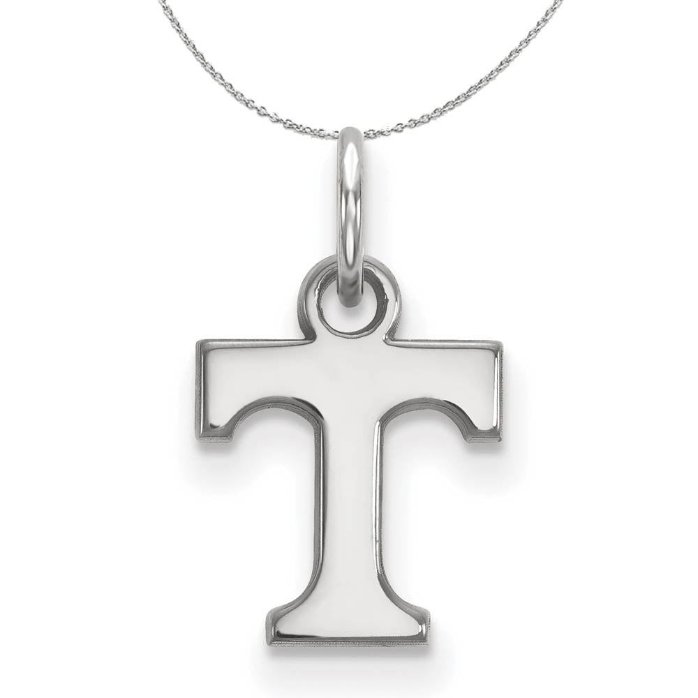 Sterling Silver U. of Tennessee XS (Tiny) Initial T Necklace, Item N16493 by The Black Bow Jewelry Co.