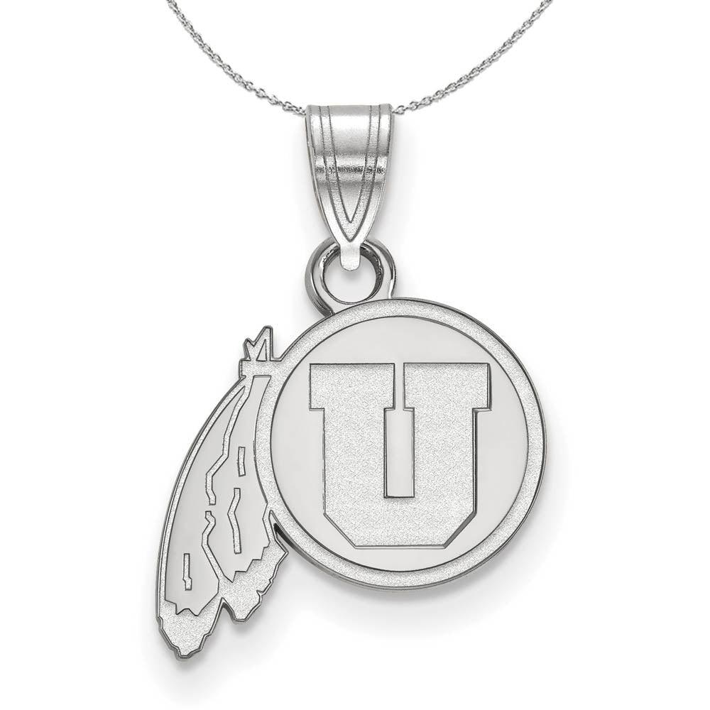 Sterling Silver U. of Utah Small Pendant Necklace, Item N16494 by The Black Bow Jewelry Co.