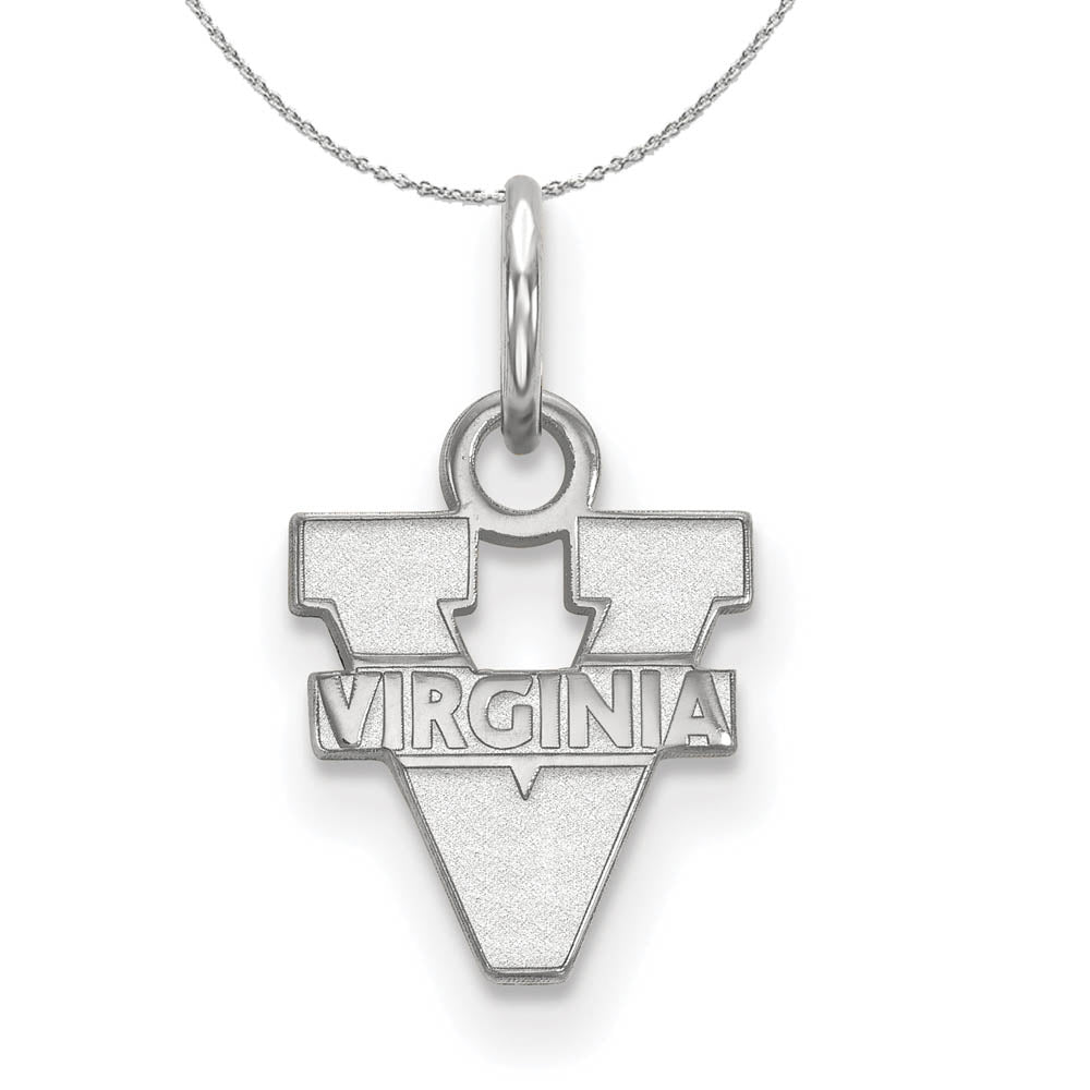 Sterling Silver U. of Virginia XS (Tiny) 'V' Logo Necklace, Item N16495 by The Black Bow Jewelry Co.
