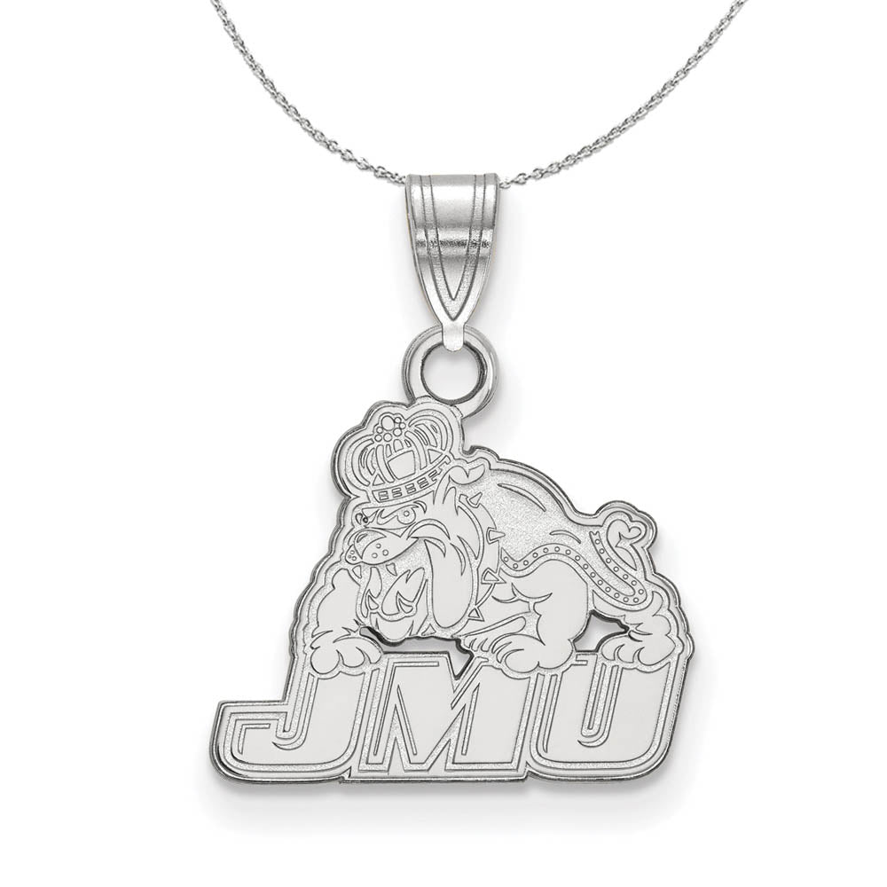 Sterling Silver James Madison U Small 'JMD' Pendant Necklace, Item N16521 by The Black Bow Jewelry Co.