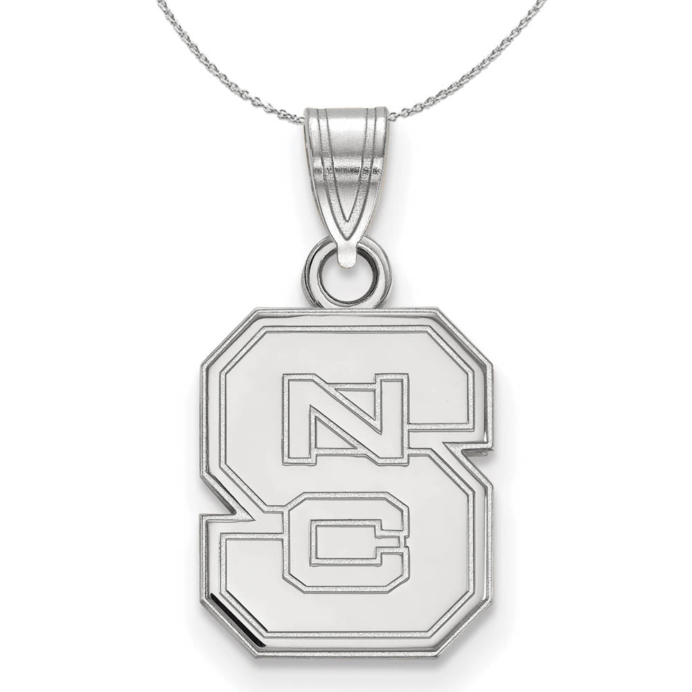Sterling Silver North Carolina Small 'NCS' Pendant Necklace, Item N16526 by The Black Bow Jewelry Co.