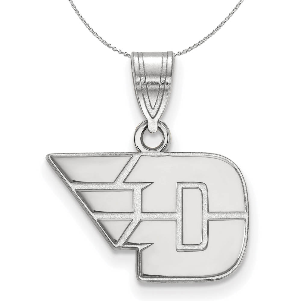 Sterling Silver U. of Dayton Small Pendant Necklace, Item N16543 by The Black Bow Jewelry Co.