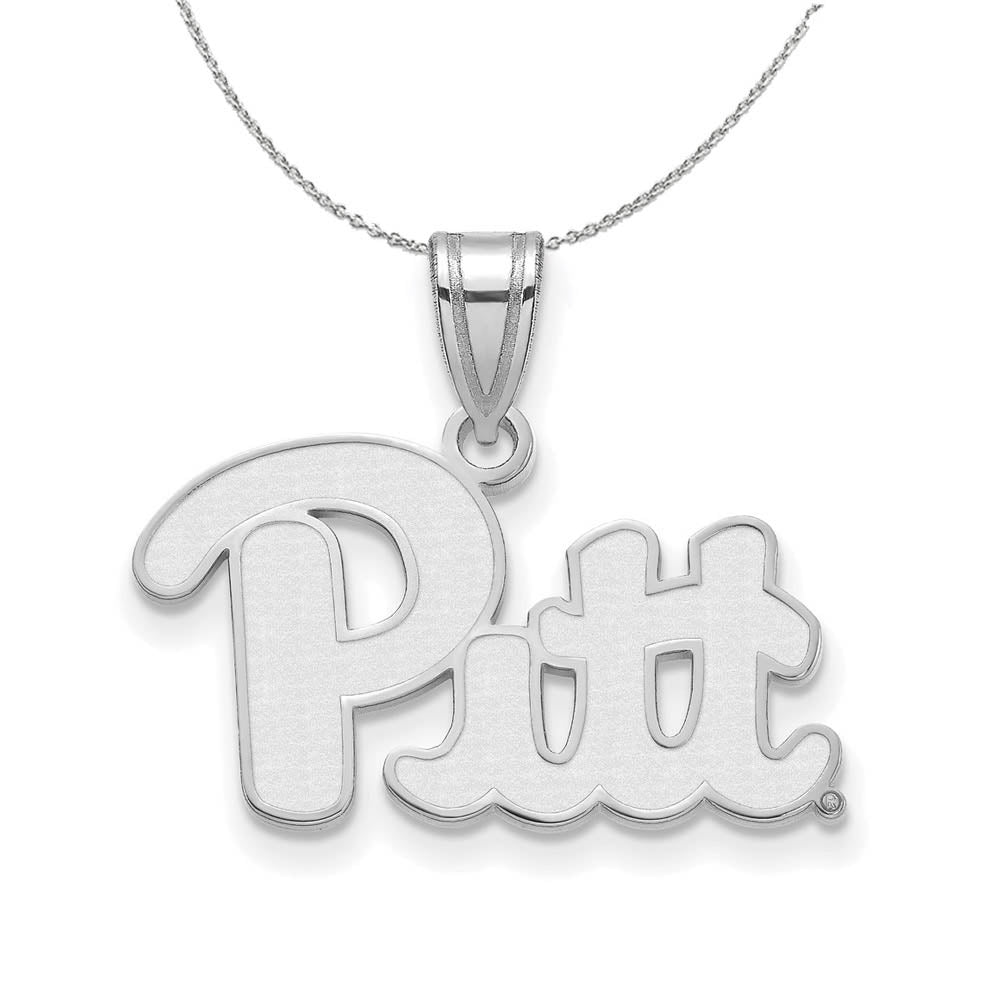 Sterling Silver U. of Pittsburgh Small Necklace, Item N16548 by The Black Bow Jewelry Co.