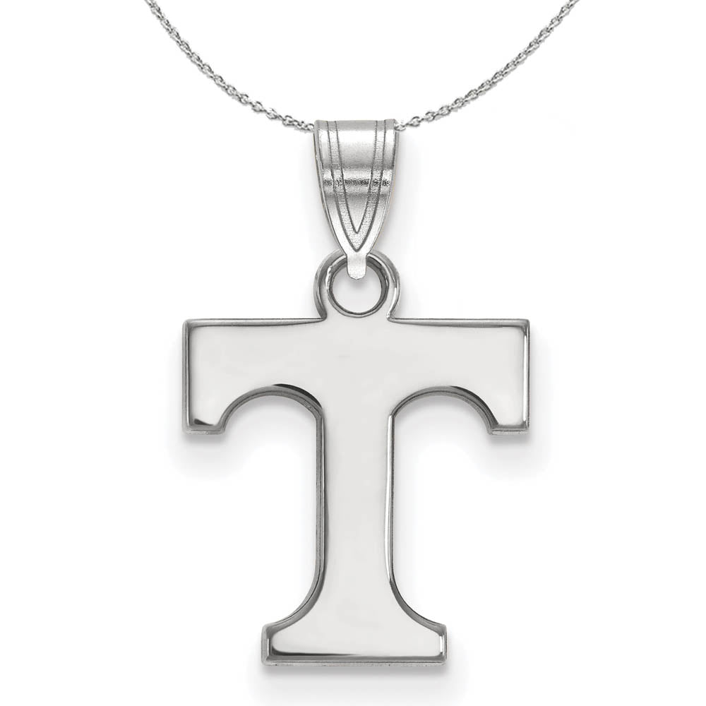 Sterling Silver U. of Tennessee Small Initial T Necklace, Item N16551 by The Black Bow Jewelry Co.