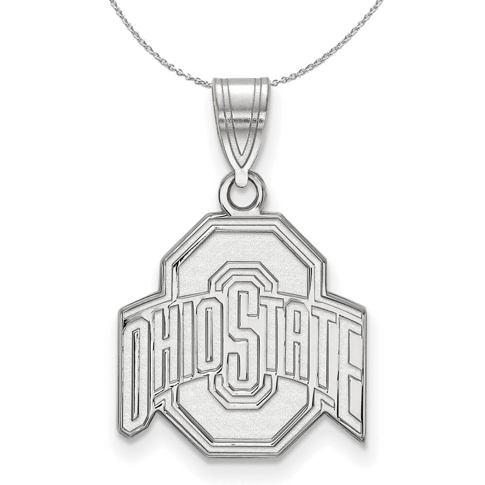 Sterling Silver Ohio State Md Pendant Necklace, Item N16578 by The Black Bow Jewelry Co.