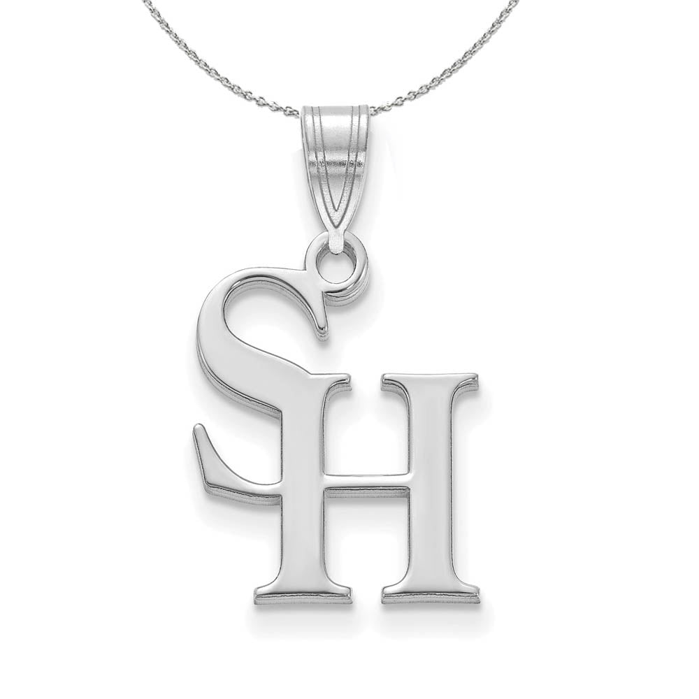 Sterling Silver Sam Houston State Medium Pendant Necklace, Item N16581 by The Black Bow Jewelry Co.