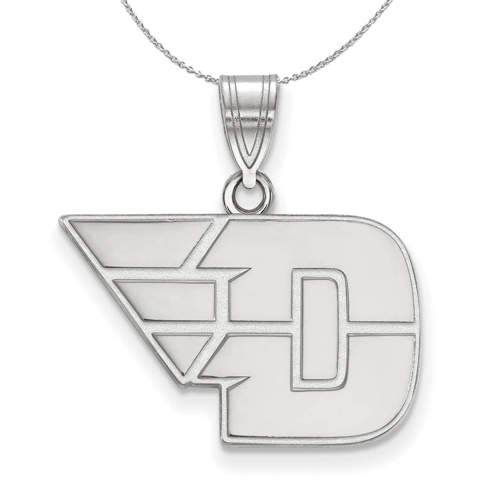 Sterling Silver U. of Dayton Medium Pendant Necklace, Item N16590 by The Black Bow Jewelry Co.