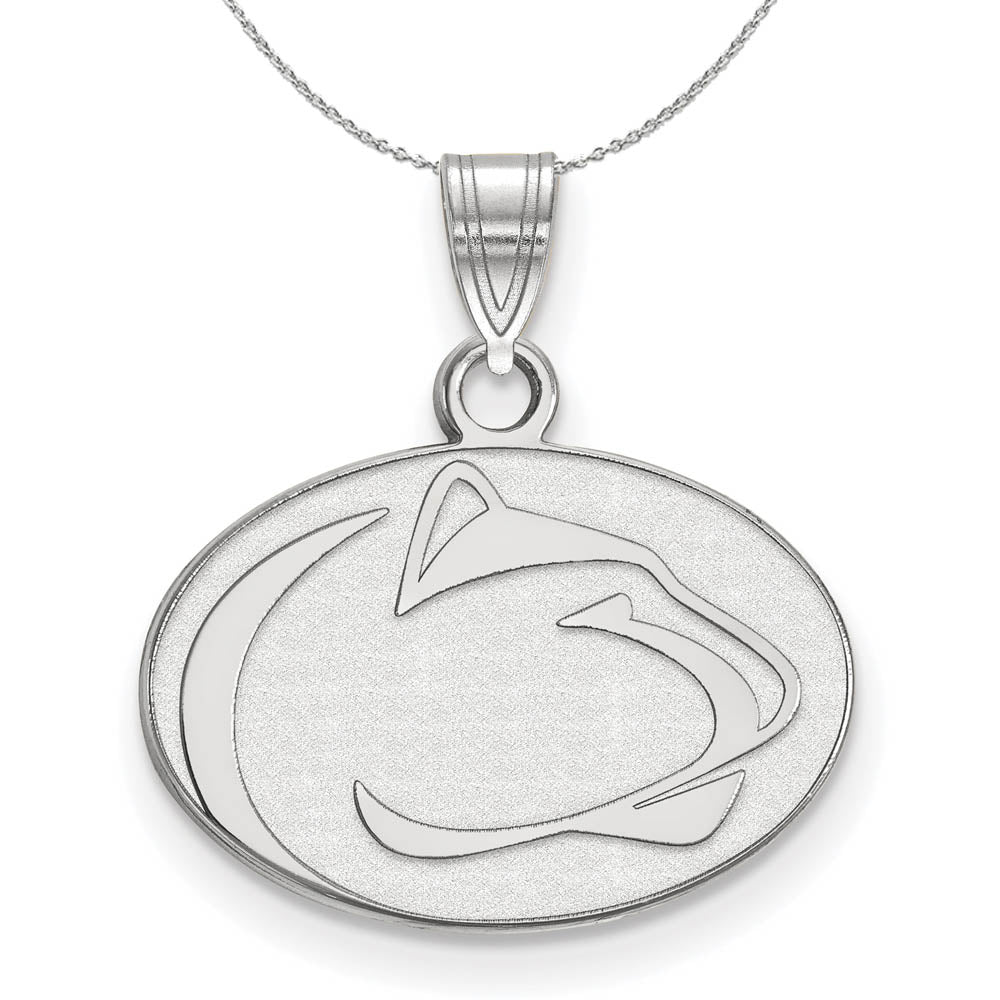 Sterling Silver Penn State Small Pendant Necklace, Item N16629 by The Black Bow Jewelry Co.