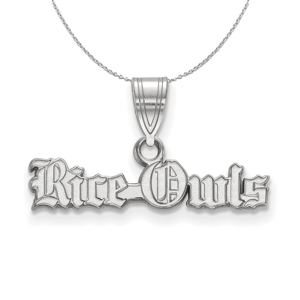 Sterling Silver Rice U. Medium Crest Pendant Necklace, Item N16631 by The Black Bow Jewelry Co.