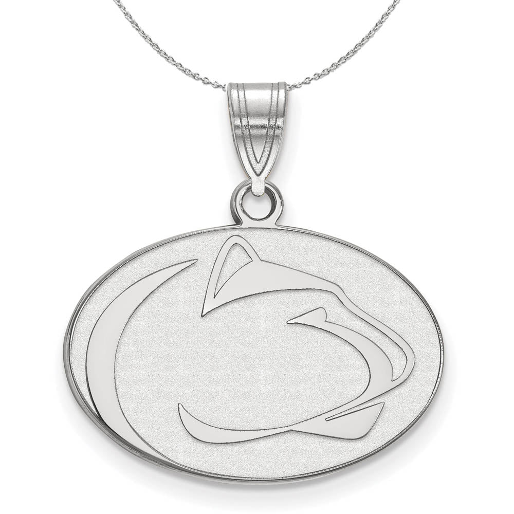 Sterling Silver Penn State Medium Pendant Necklace, Item N16635 by The Black Bow Jewelry Co.