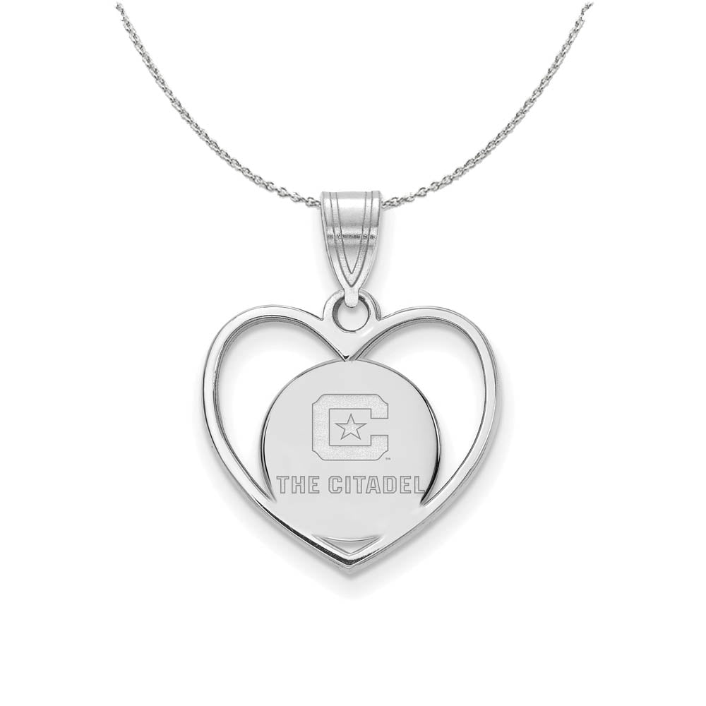 Rhodium Plated Sterling Silver The Citadel Heart Necklace, Item N16643 by The Black Bow Jewelry Co.
