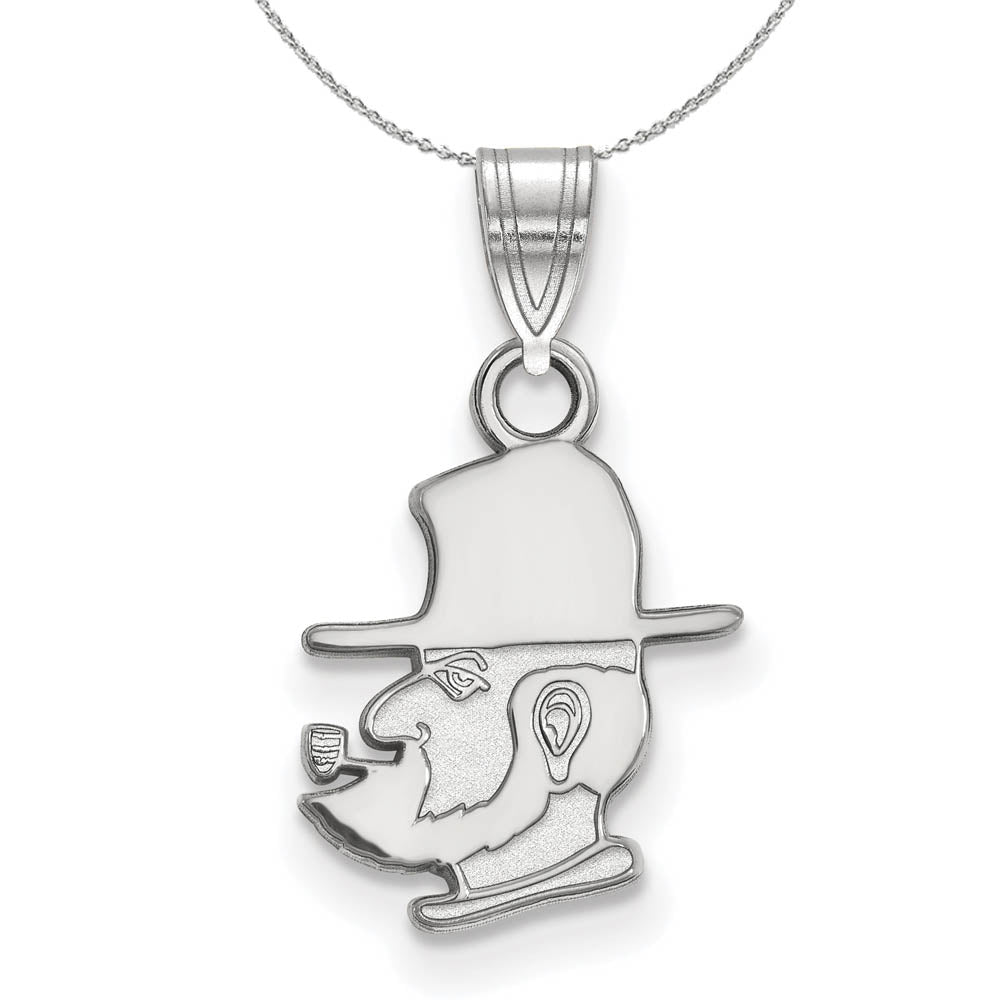 Sterling Silver Appalachian State Small Pendant Necklace, Item N16690 by The Black Bow Jewelry Co.