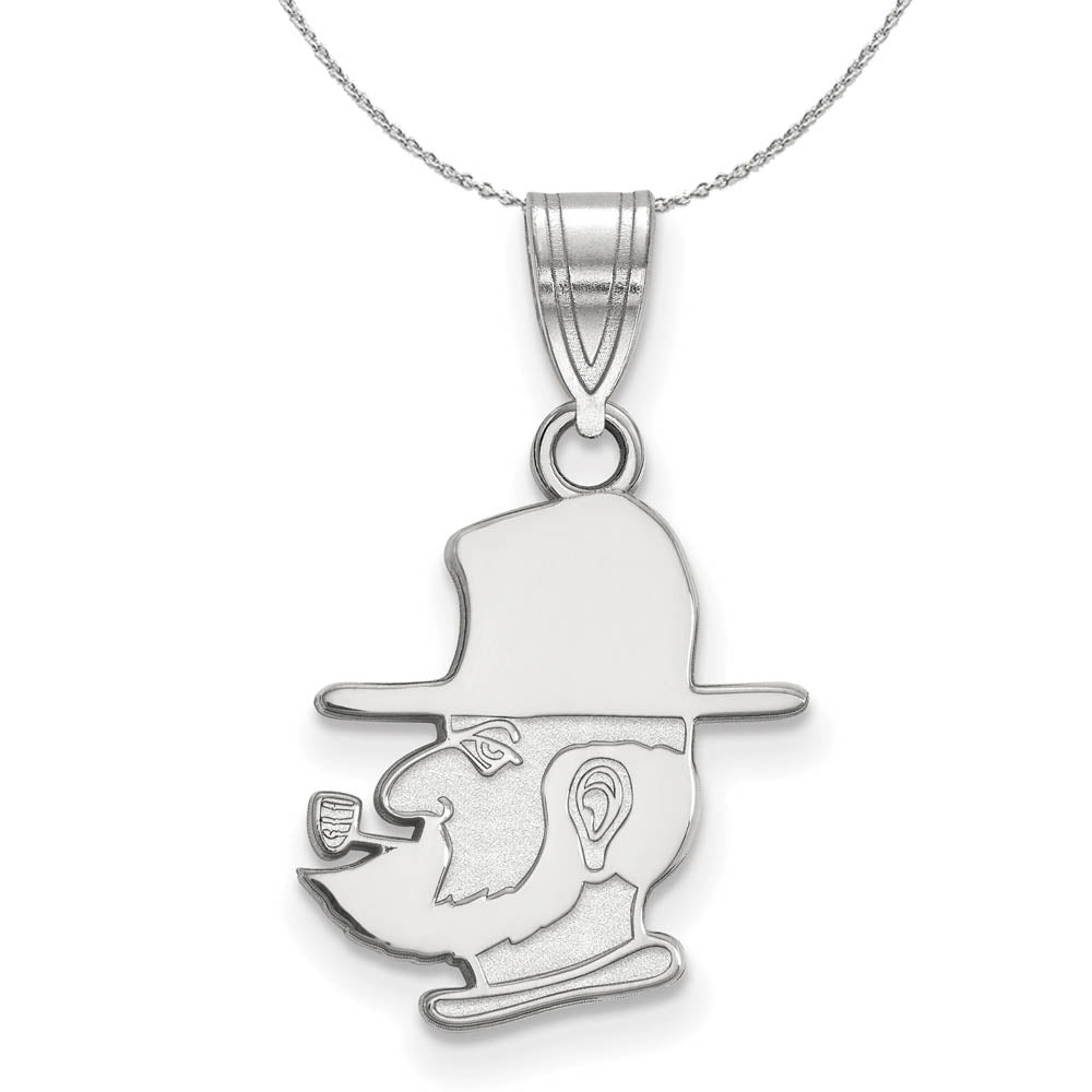 Sterling Silver Appalachian State Medium Pendant Necklace, Item N16696 by The Black Bow Jewelry Co.