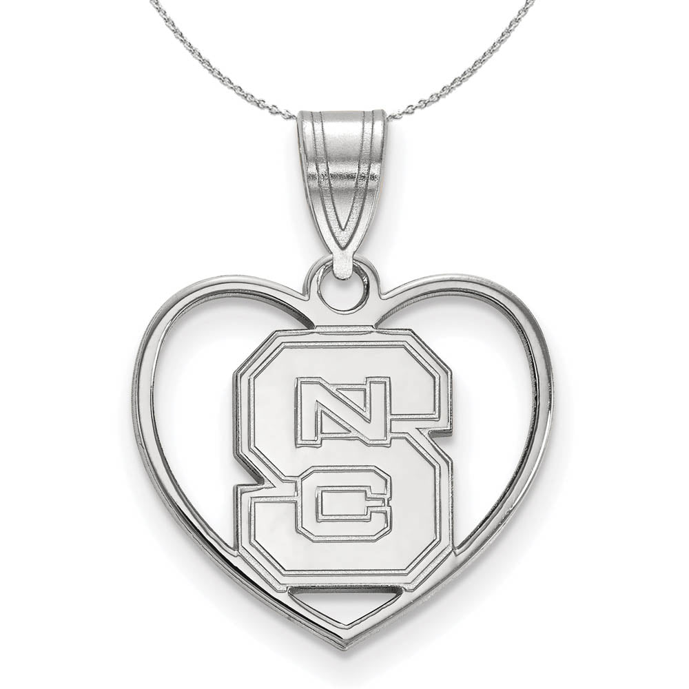 Sterling Silver North Carolina Heart 'NCS' Necklace, Item N16716 by The Black Bow Jewelry Co.