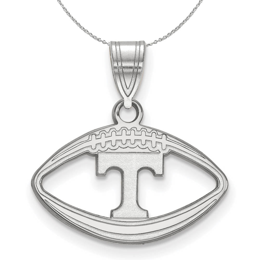 Sterling Silver U. of Tennessee Football Necklace, Item N16749 by The Black Bow Jewelry Co.