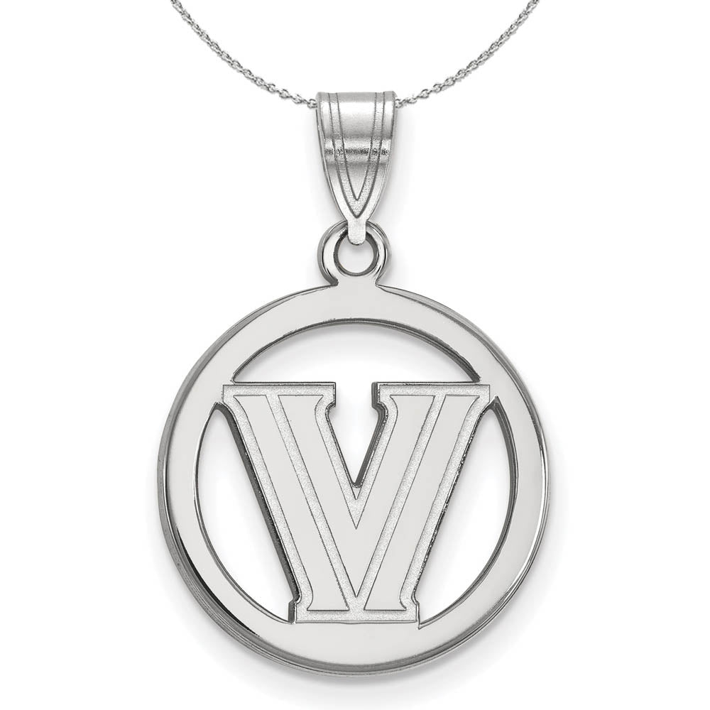 Sterling Silver Villanova U. Small Circle Pendant Necklace, Item N16762 by The Black Bow Jewelry Co.