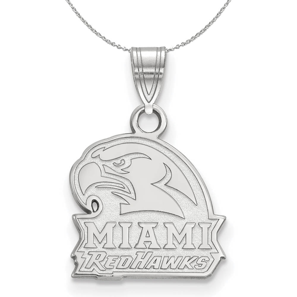 Sterling Silver Miami U. Small Pendant Necklace, Item N16764 by The Black Bow Jewelry Co.