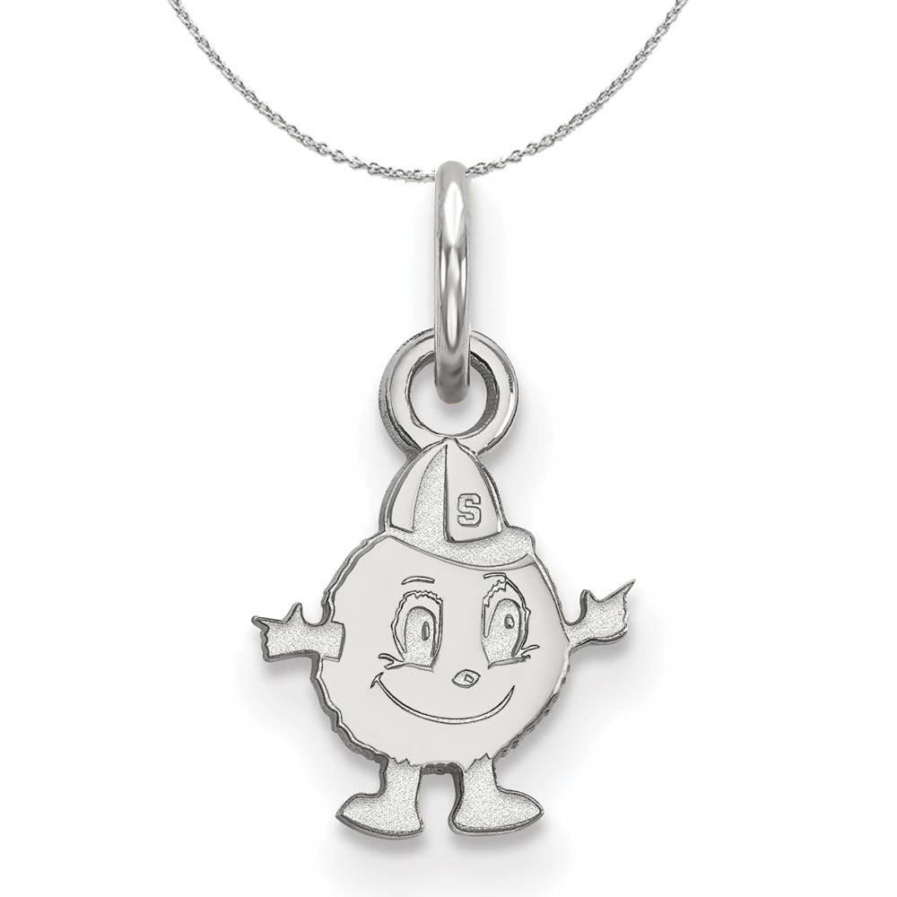 Sterling Silver Syracuse U. XS (Tiny) Pendant Necklace, Item N16781 by The Black Bow Jewelry Co.